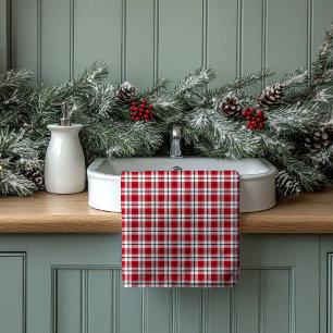 Tartan Home Towels Red Black Gift for Fresh Start