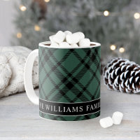 Tartan Hunter Green Plaid Custom Family Monogram
