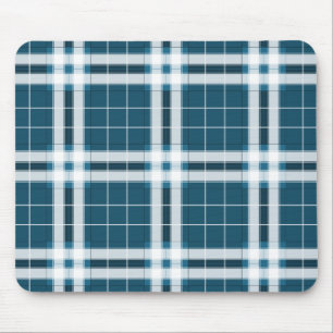 Tartan in Blue and white Mouse Pad