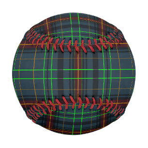 Tartan in blue, orange, green... baseball