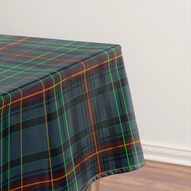 Tartan in blue, orange, green... tablecloth (In Situ)