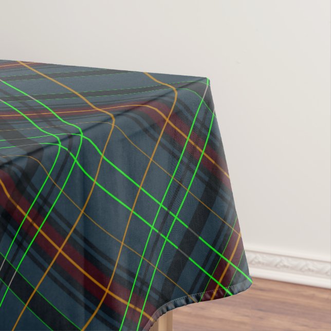 Tartan in blue, orange, green... tablecloth (In Situ)