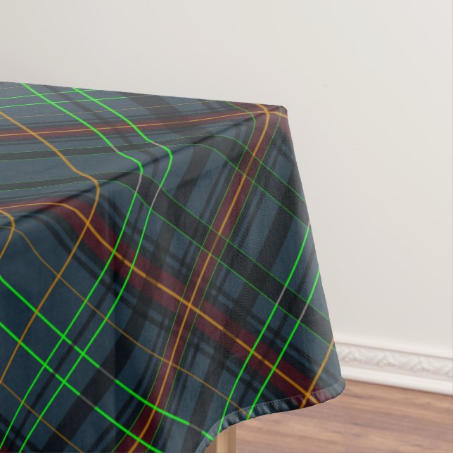 Tartan in blue, orange, green... tablecloth (In Situ)