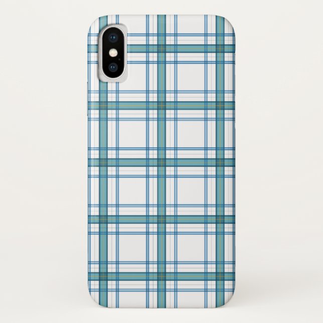 Tartan in turquoise... Case-Mate iPhone case (Back)