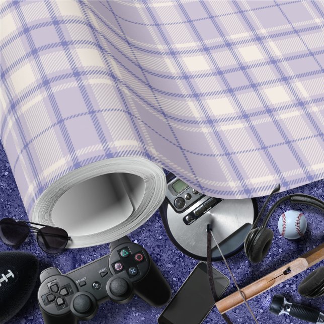 Tartan - Mauve-Cement White-Dark Purple Wrapping Paper (Tartan - Mauve-Cement White-Dark Purple Wrapping Paper by Leapfroglisics Shop)