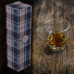 Tartan - Navy Blue and Taupe Wine Box<br><div class="desc">Tartan in navy blue and two shades of taupe or grayish brown. Other colorways available.</div>