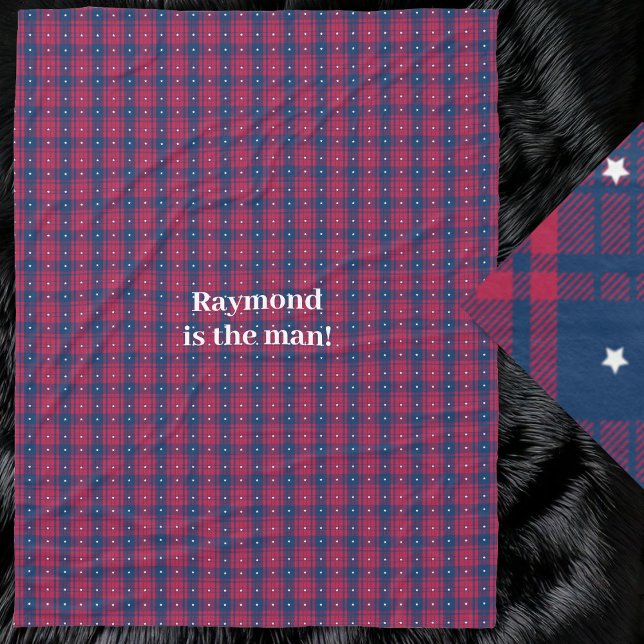 Tartan - Patriotic - Red Blue White Stars Fleece Blanket (Tartan - Patriotic - Red Blue White Stars Fleece Blanket by Leapfroglisics Shop)