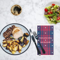 Tartan - Patriotic - Red Blue White Stars Napkins