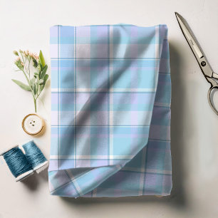 Tartan Pattern Blue and White ID210 Fabric