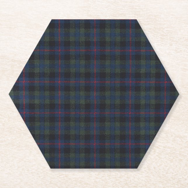 tartan pattern fabric Campbell Paper Coaster (Front)