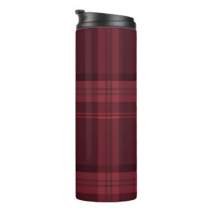 Tartan Pattern Fabric Thermal Tumbler