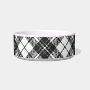 Tartan pattern holidays Christmas black white Bowl