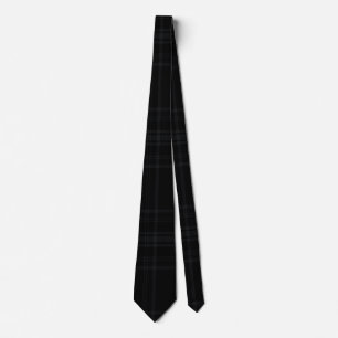 Tartan Pattern in Charcoal and Black Tie