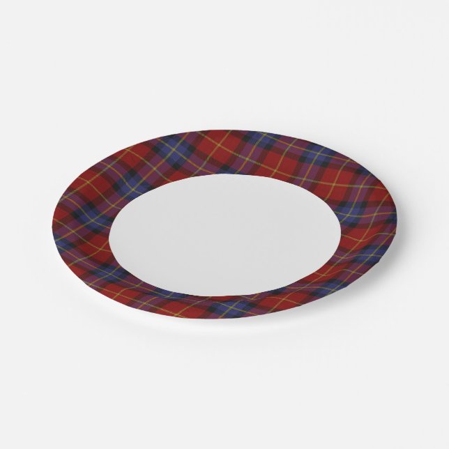 Tartan pattern paper plate (Angled)