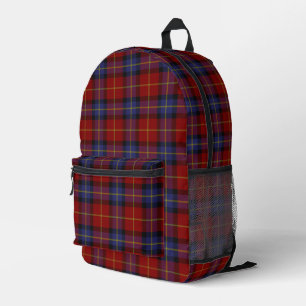Tartan pattern printed backpack