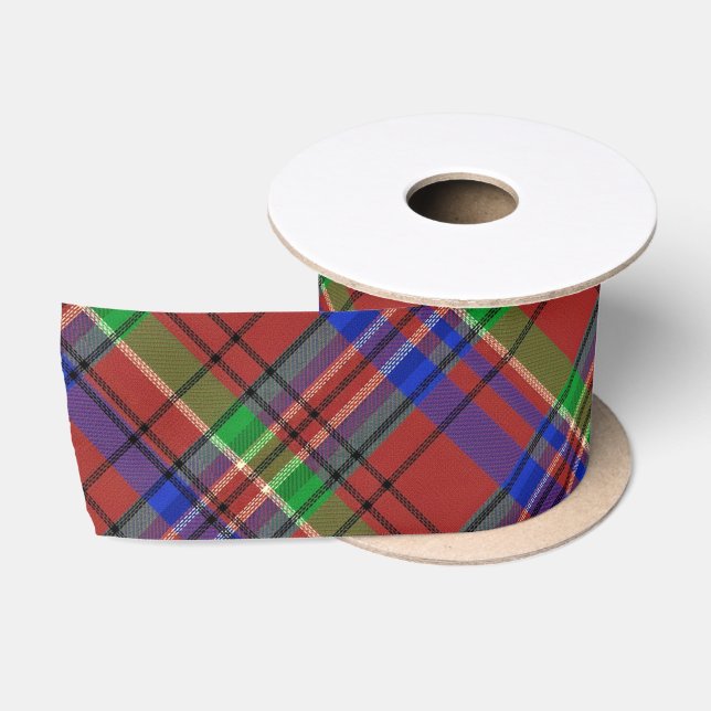 Tartan Pattern Red Green Blue Plaid Satin Ribbon (Spool)