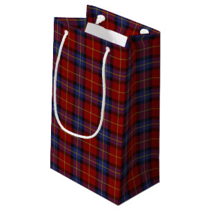 Tartan pattern small gift bag