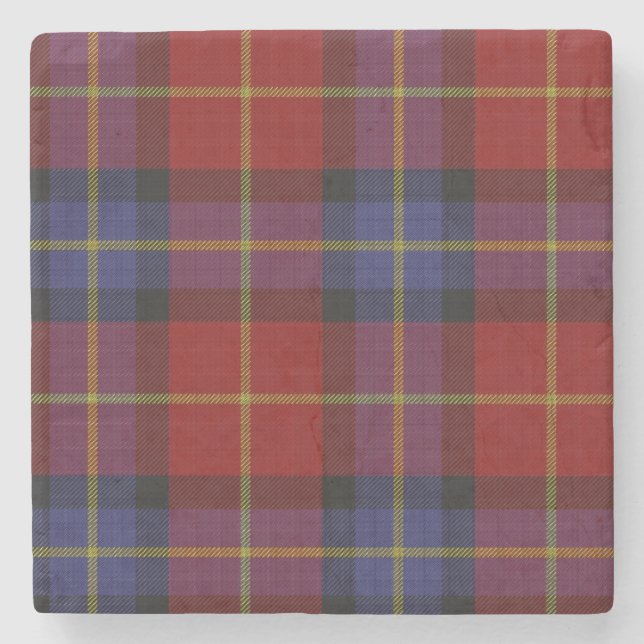 Tartan pattern stone coaster (Front)