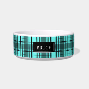 Tartan personalised new pet bowl