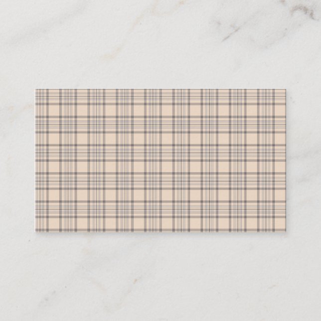 Tartan Plaid Beige, Brown & White No. 47 Business Card (Front)