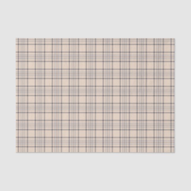 Tartan Plaid Beige, Brown & White No. 47 Tissue Paper (Front)