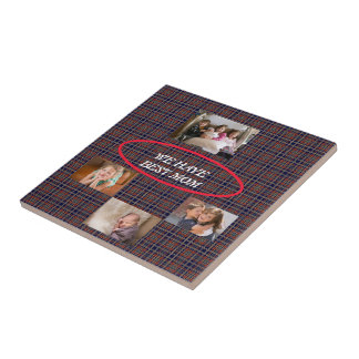Tartan Plaid Best Mum Freestyle Font Tile