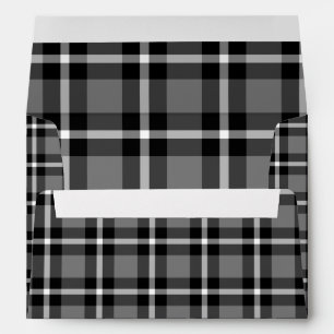 Tartan Plaid Black, Grey & White No. 48 Envelope