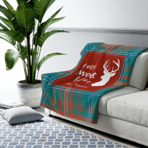 Tartan Plaid Christmas Clan Wilson Personalised Fleece Blanket