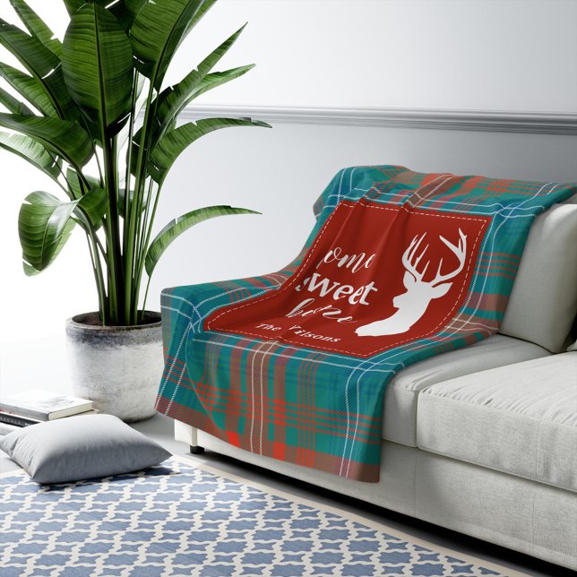 Tartan Plaid Christmas Clan Wilson Personalised Fleece Blanket (Creator Uploaded)