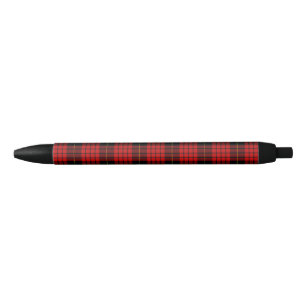 Tartan Plaid Christmas, Red Yellow Black  Black Ink Pen