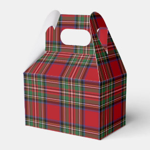 Tartan Plaid Clan Stewart Black Red Rustic Favour Box