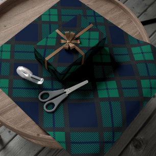 Tartan Plaid Classic Blue Green Wrapping Paper