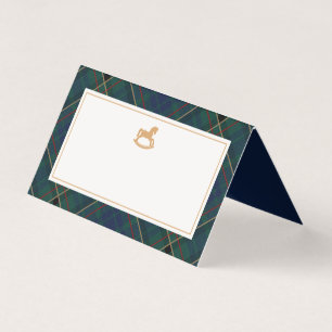 Tartan Plaid Classic Rocking Horse Place Card