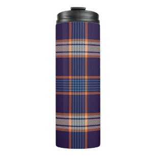 Tartan plaid, colorful navy texture. thermal tumbler