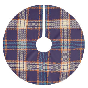 Tartan plaid, colourful navy texture. brushed polyester tree skirt