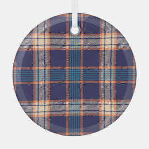 Tartan plaid, colourful navy texture. glass tree decoration