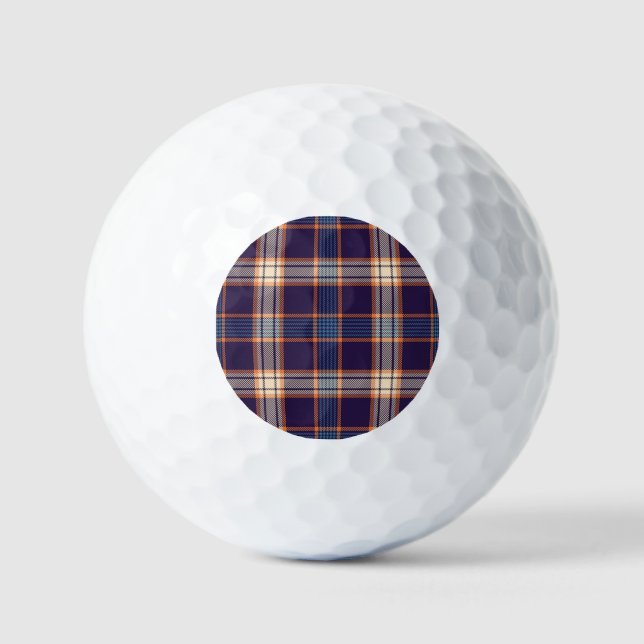 Tartan plaid, colourful navy texture. golf balls (Front)