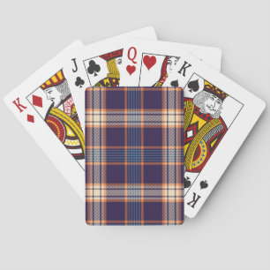 Tartan plaid, colourful navy texture. playing cards