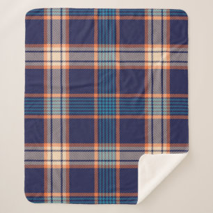 Tartan plaid, colourful navy texture. sherpa blanket