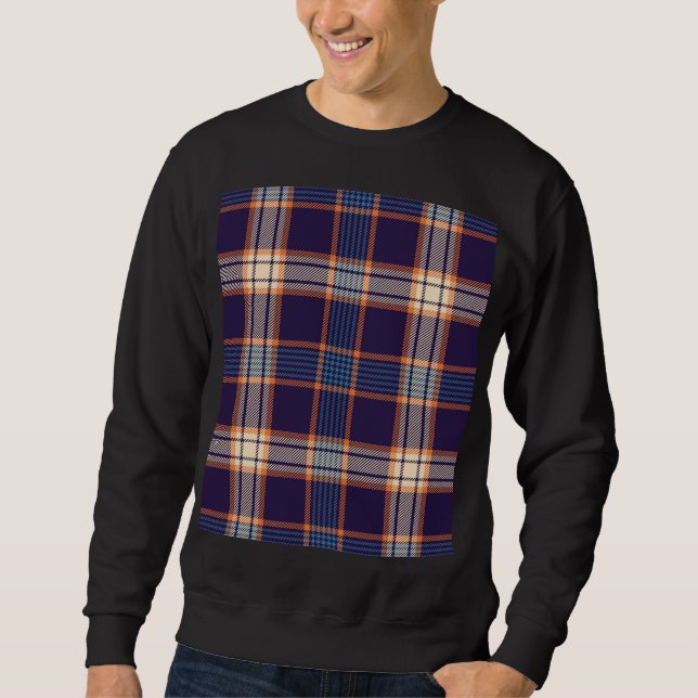 Tartan plaid, colourful navy texture. sweatshirt (Front)
