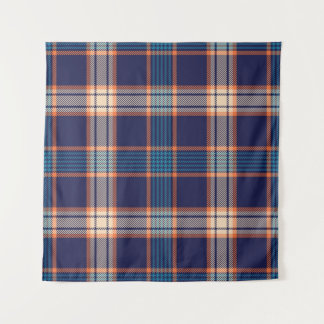 Tartan plaid, colourful navy texture. tapestry