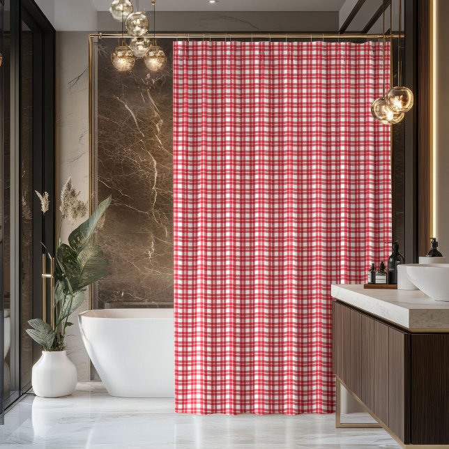 Tartan Plaid Curtain Red Black Gift for Couple (Tartan Plaid Curtain Red Black Gift for Couple)