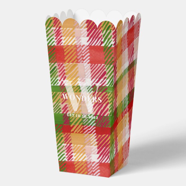 Tartan Plaid Custom cinema Event Theme Favour Box (Front)