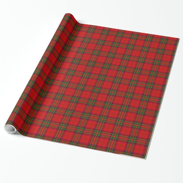 Tartan Plaid Fabric Pattern Wrapping Paper (Unrolled)