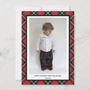 Tartan Plaid Happy Holidays Card for Christmas