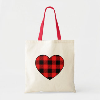 Tartan Plaid Heart Tote Bag