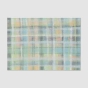 Tartan plaid modern pastel yellow cyan grey green tissue paper