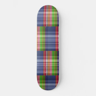 Tartan Plaid Multi Colour Off Set Skateboard