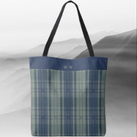 Tartan Plaid - Navy Blue and Slate Green