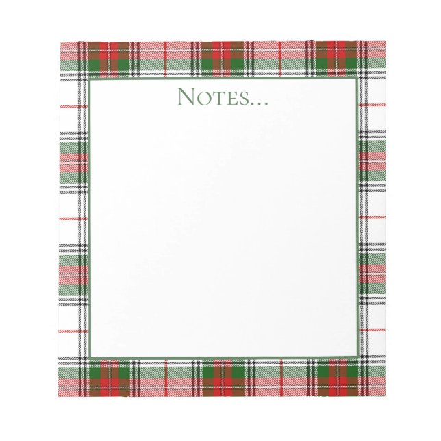 Tartan Plaid Notepad (Front)